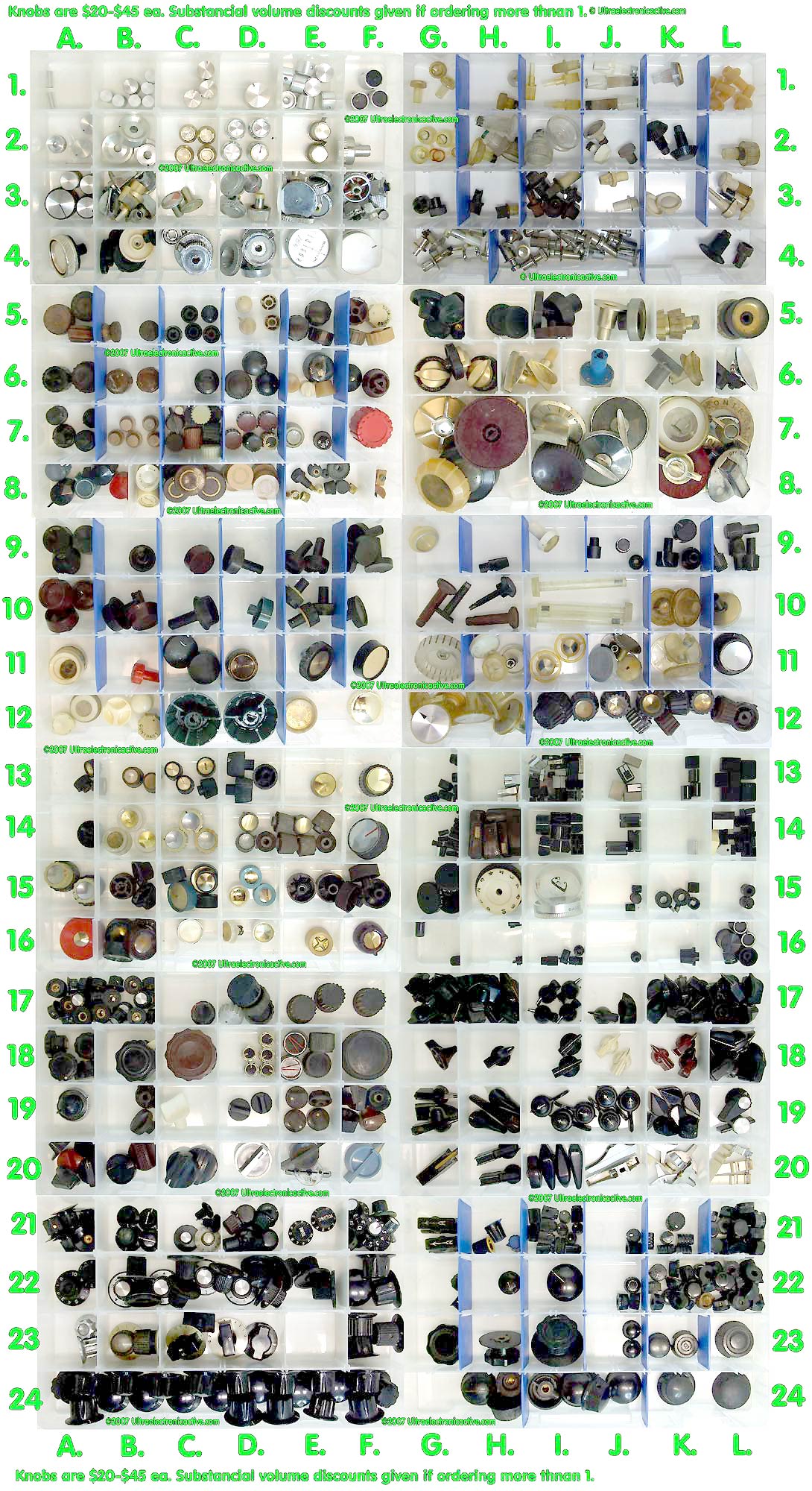 More than 300 types of Vintage Audio Equipment Knobs are available here!