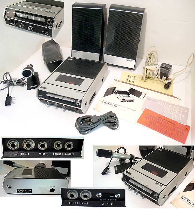 SONY TC-124 portable recording cassette rig
